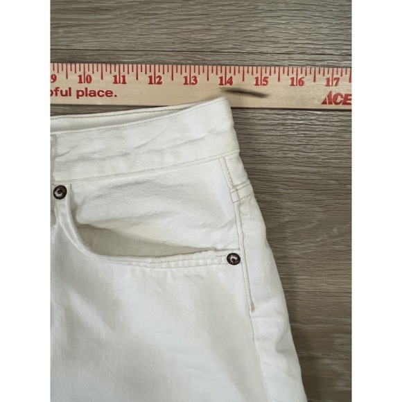 Agolde Parker Shorts Womens 25 White High Rise Fly Button Frayed - Picture 10 of 12